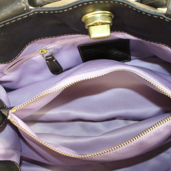 Coach Garnet Large Signature C Jacquard Khaki And Bronze Shoulder Satchel - Picture 8 of 8